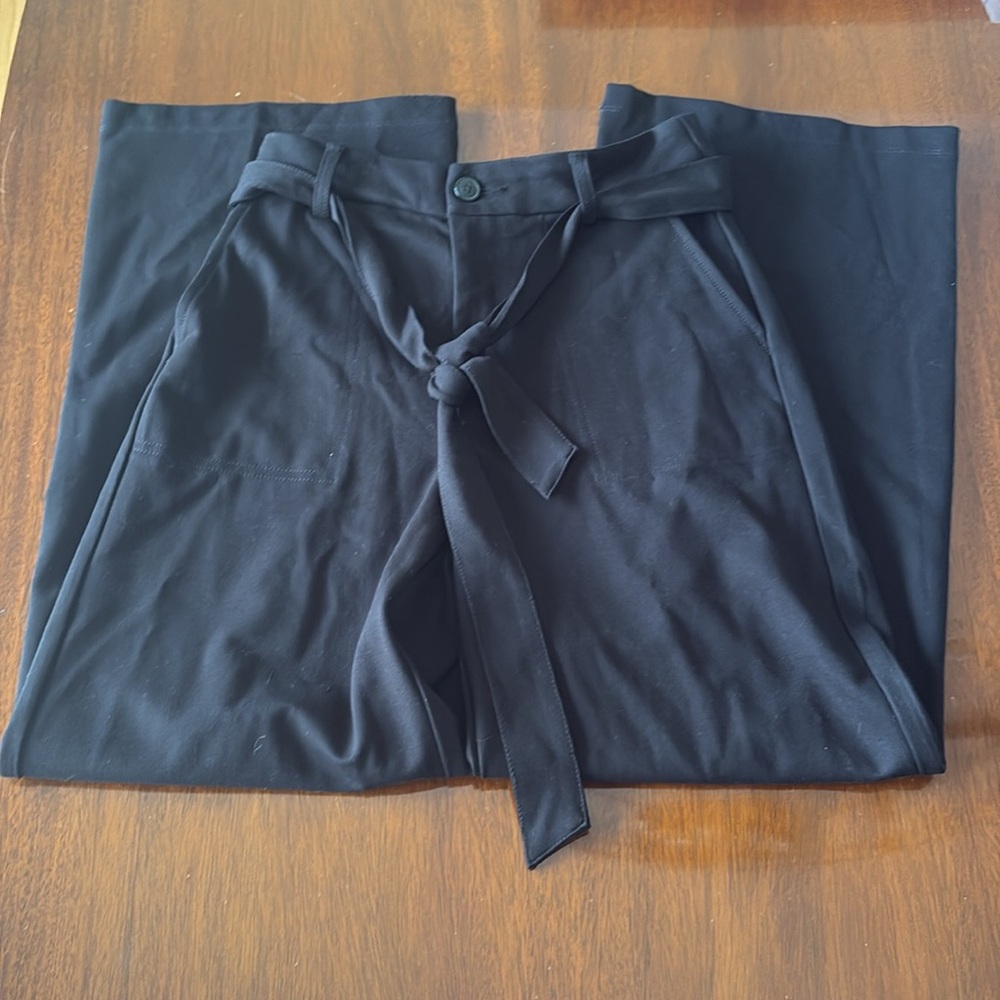 NWOT Black Kut From The Kloth Elastic Belted Back Pleated Wide Leg Pant- Size 6 - Picture 6 of 11